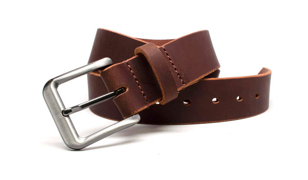 Image of Roan Mountain Brown Leather Belt with Silver Buckle