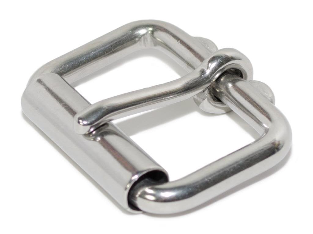 Stainless Steel Roller Buckle by Nickel Smart. Fits 1½" (38mm) straps. Single pin, roller feature.