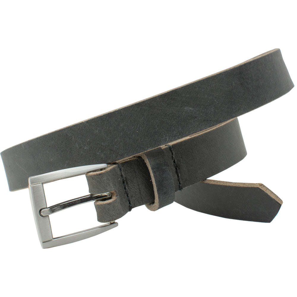 Child's Smoky Mountain Distressed Leather Belt (Gray). Compact silver-tone buckle with casual strap