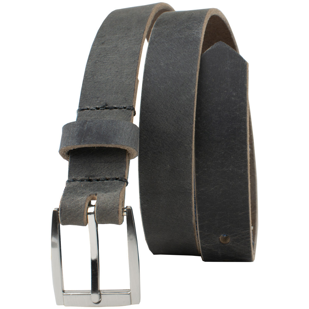 Child's Smoky Mountain Distressed Leather Belt (Gray) by Nickel Smart. Thin gray distressed strap