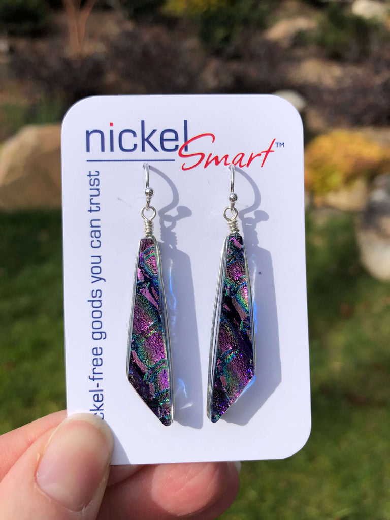 New batch of Queens Falls Earrings has magenta and greens.  Each batch is a little different.