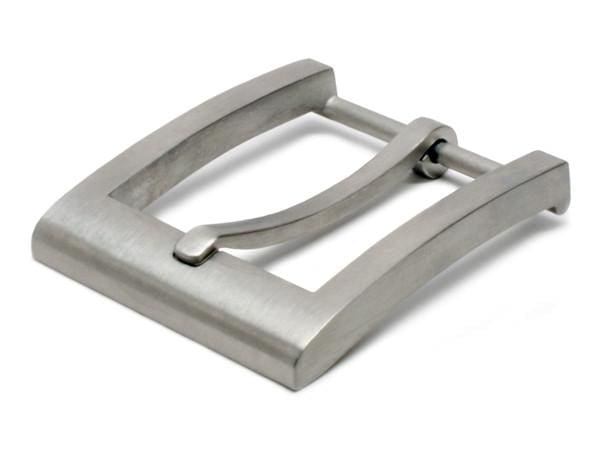 Silver Square Titanium Buckle, 1¼ inch straps. Hypoallergenic, squared corners, flattened single pin
