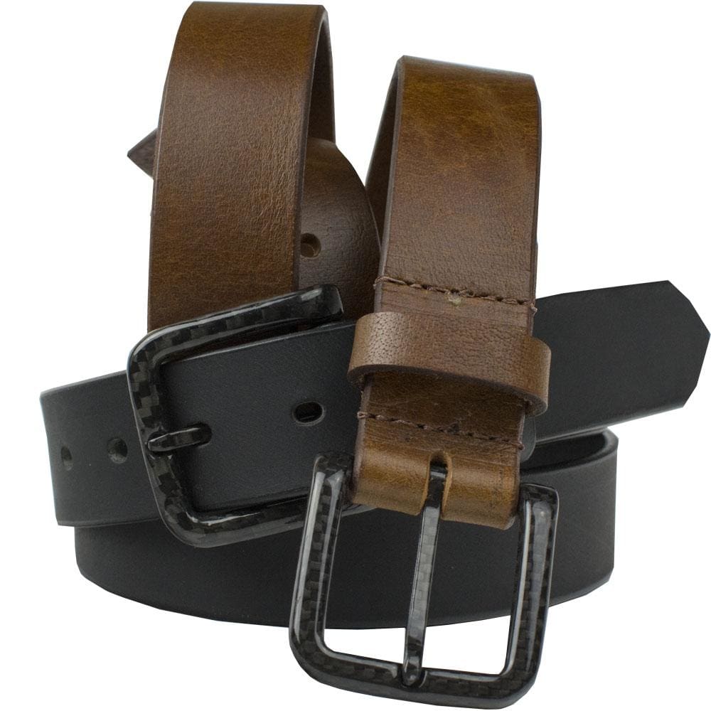 The Specialist Leather Belt Set By Nickel Smart. 1 black and 1 brown leather belt set.  Nickel Free