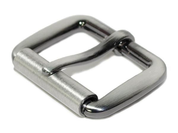 Zinc Roller Buckle by Nickel Smart. Narrow rectangular shape, single pin and roller feature. 