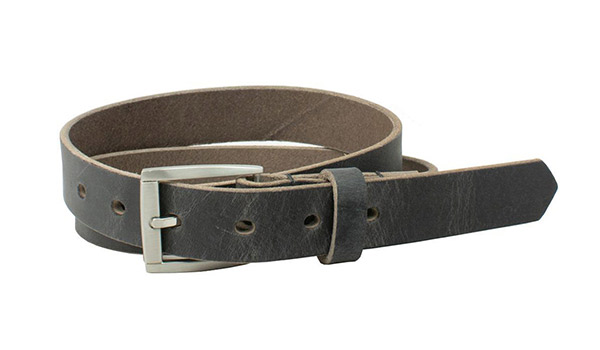 Image of Smoky Mountain Distressed Leather Belt (Gray) with silver buckle