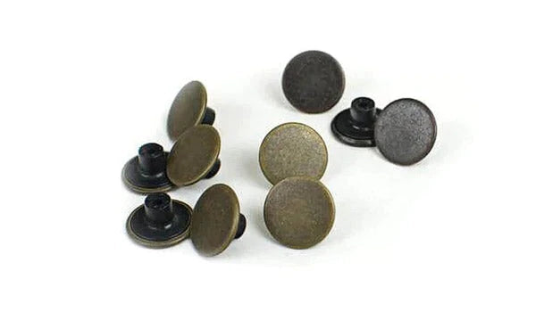 Image of Antique Copper Buttons.  Nickel Free. Replace nickel laden buttons with these to eliminate stomach rash.