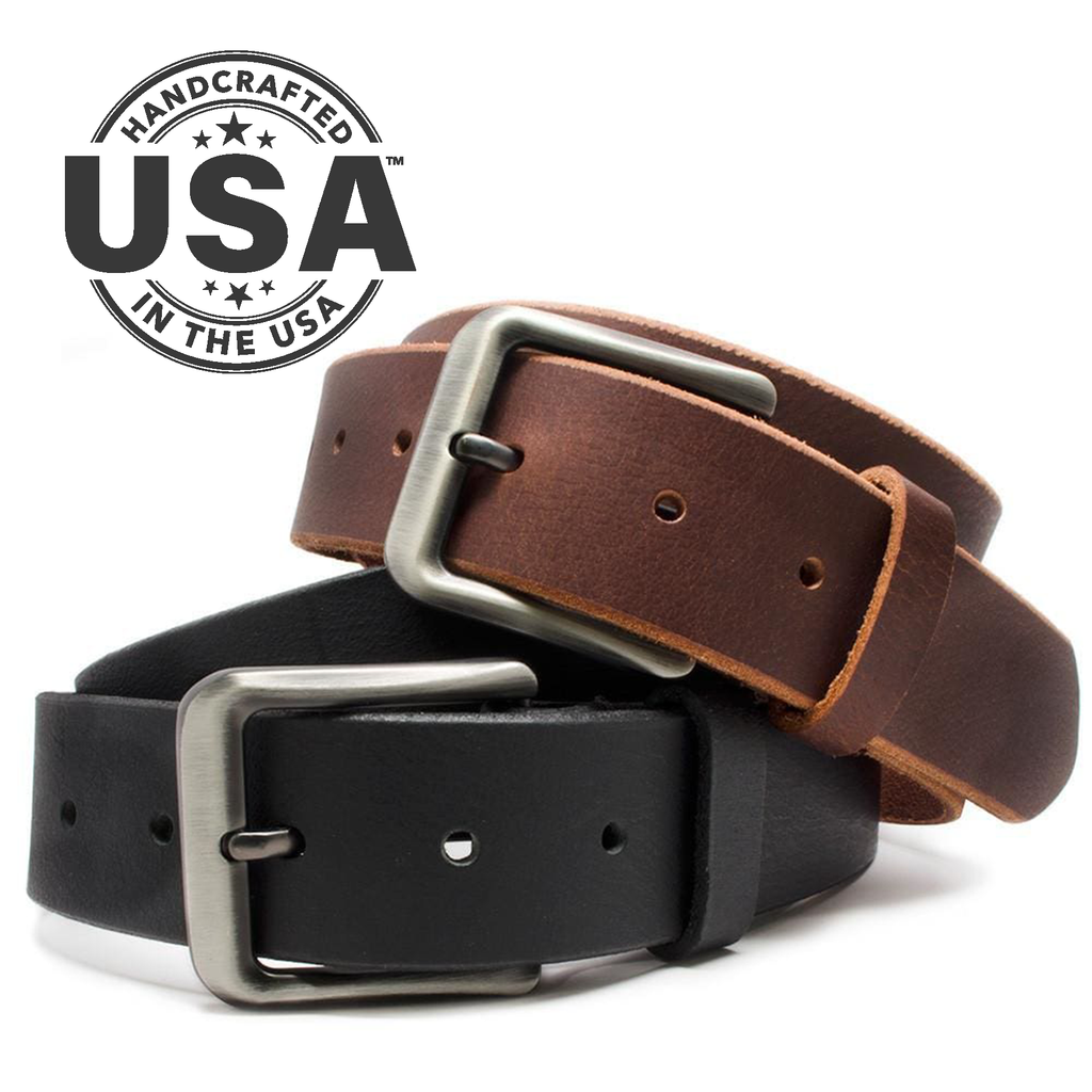Appalachian Mountains Leather Belt Set: Made in the USA stamp