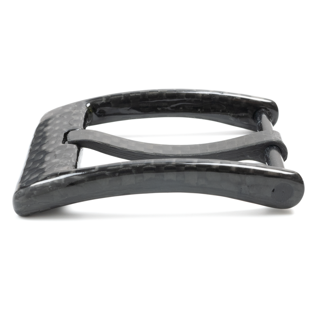 Carbon Fiber Square Wide Pin Buckle | curved black weave carbon fiber belt buckle