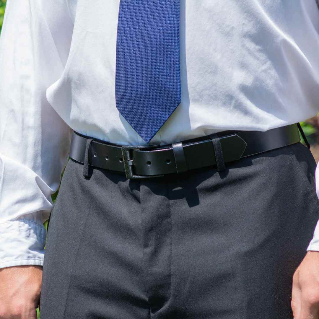 The Classified Black Leather Belt by Nickel Smart 40 inch / Black / Carbon Fiber/Leather The Classified Black Leather Belt by Nickel Smart 40 inch / Black / Carbon Fiber/Leather