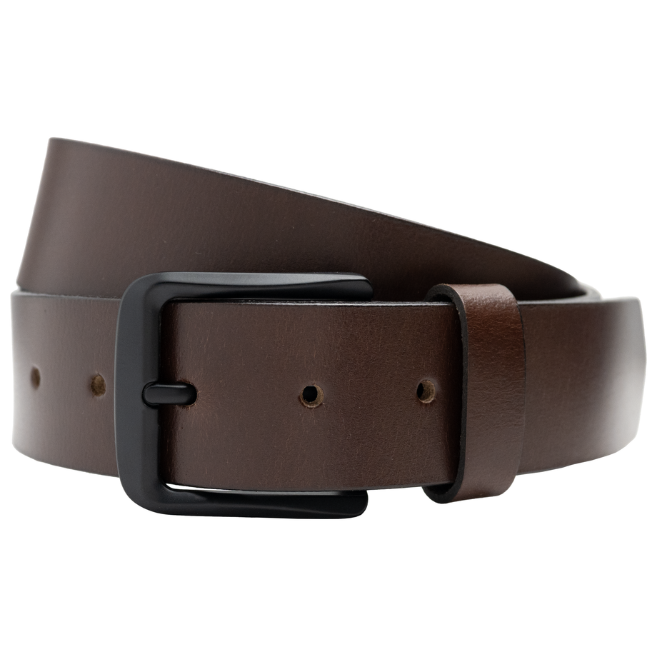 Cold Mountain Brown Leather Belt with Bottle Opener Buckle