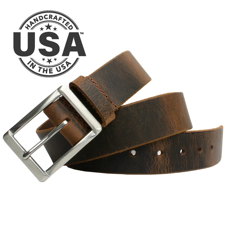 The Site Manager Distressed Brown Leather Belt | Work Belt  display picture 1