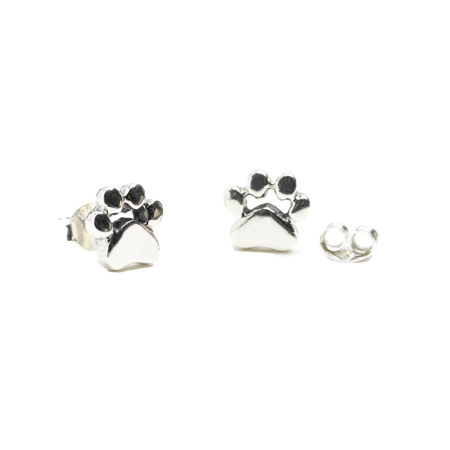Sterling Silver Pawprint Earrings Hypoallergenic