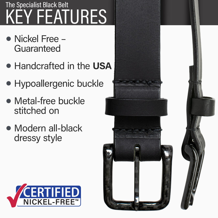 The Specialist Black Leather Belt | Carbon Fiber Belt | Lawyer Belt ...