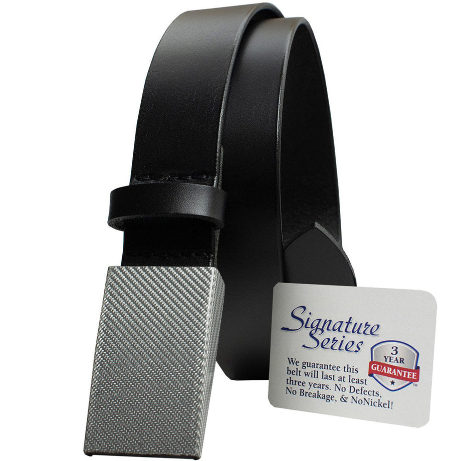CF 2.0 Black Belt with Silver Weave | Carbon Fiber Travel Belt Please choose / Black / Carbon Fiber/Leather