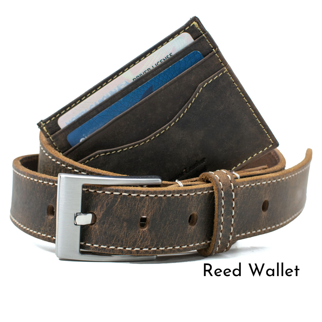 Caraway Mountain (Stitched) Leather Belt & Reed Wallet