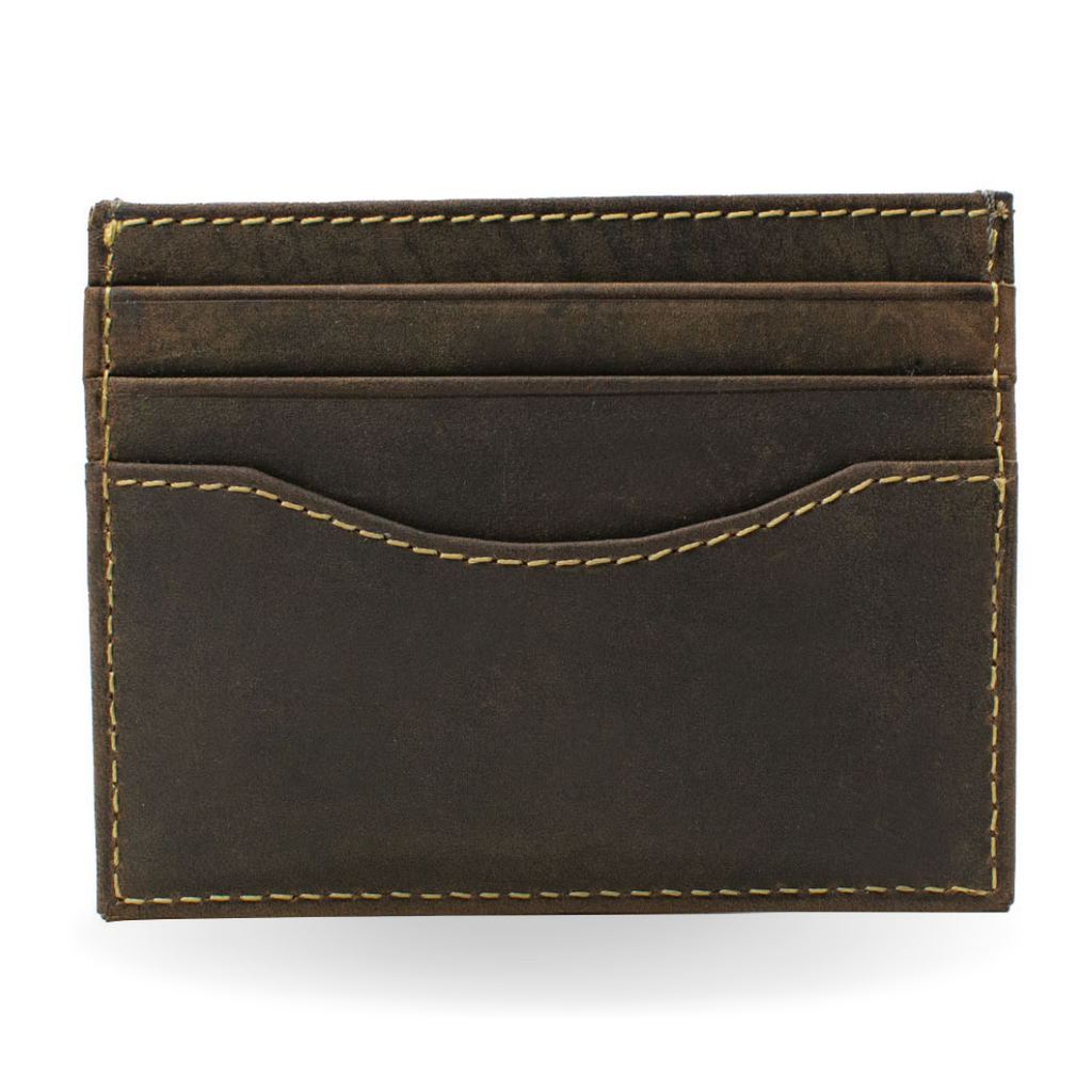 Reed Distressed Leather Card Case Holder by Nickel Smart. Cardholder style wallet with 6 pockets.