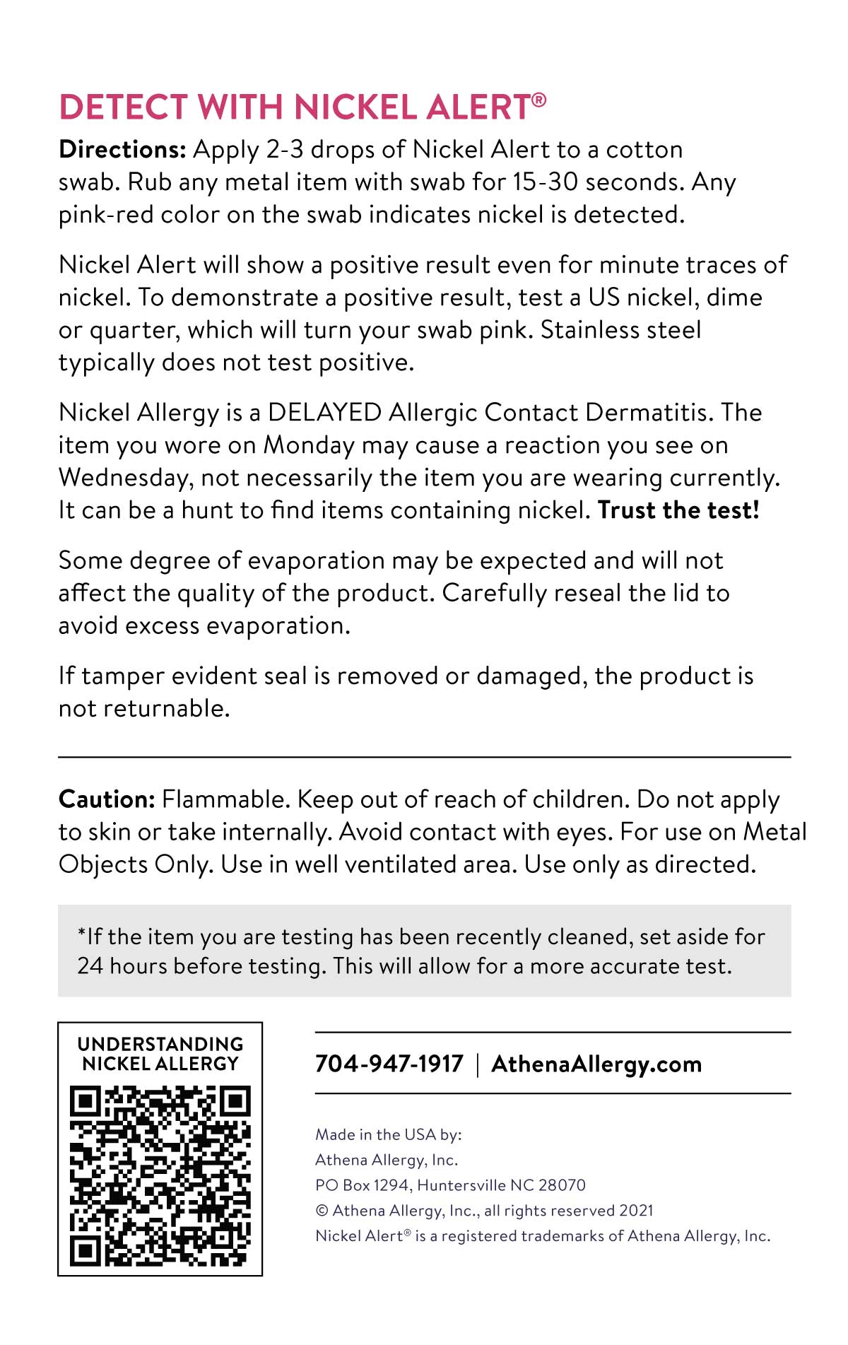 Nicalert Test Kit Nickel Alert® Nickel Test Kit | Test for Nickel Before Your Skin Does ...