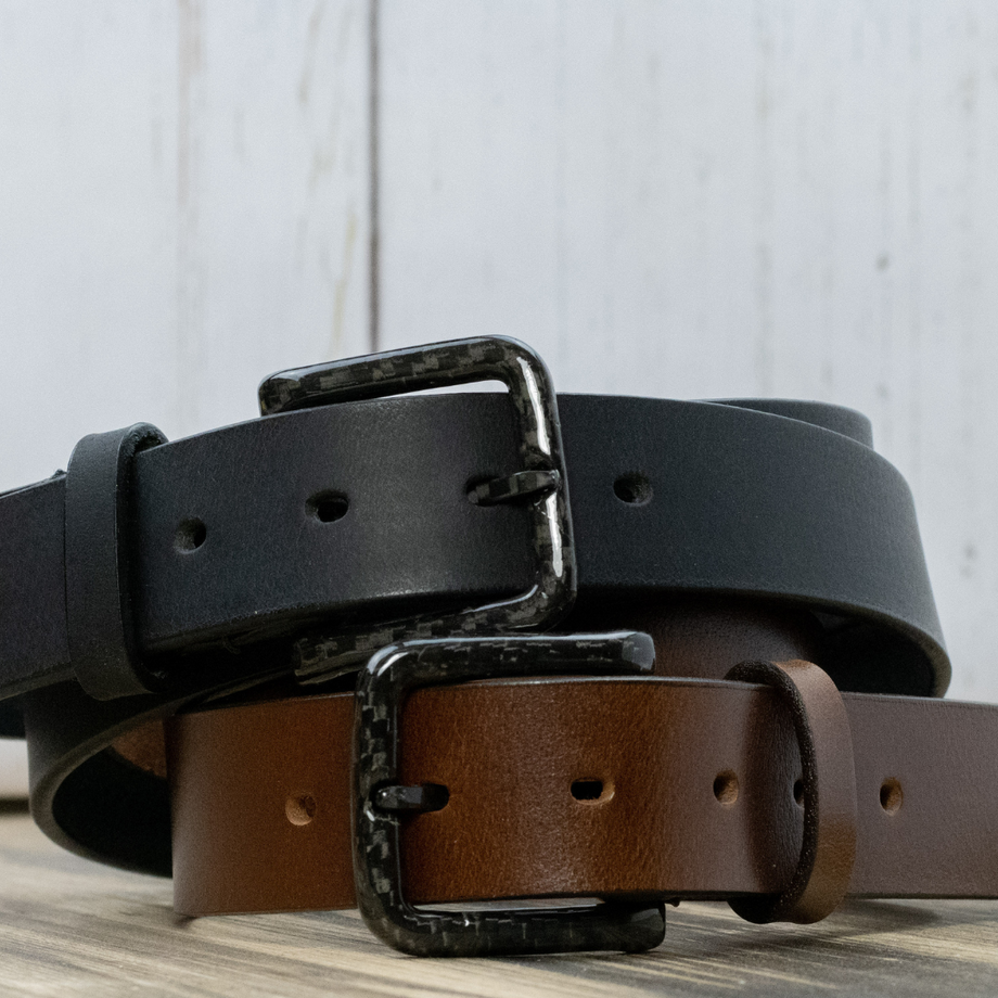 The Specialist Black and Brown Leather Dress Belt Set by Nickel Smart