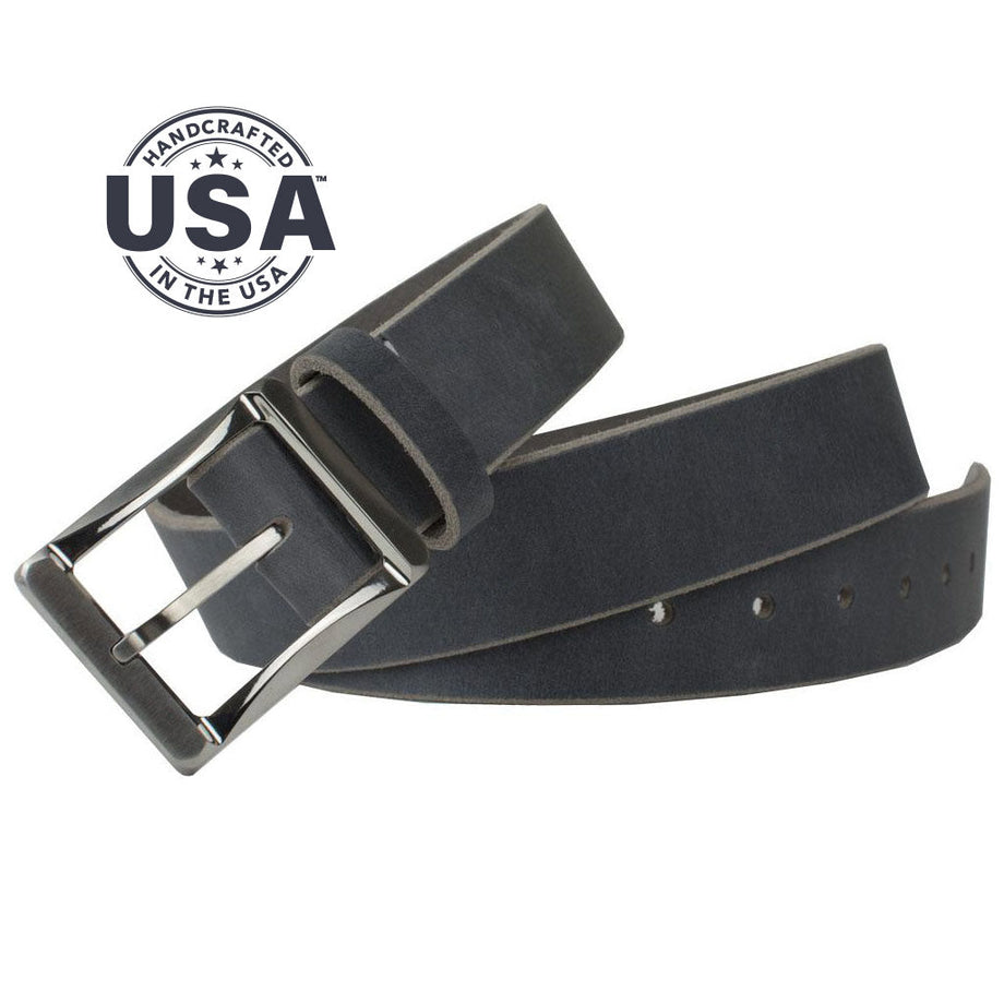Women’s Gray Textured Epi Leather Belt with Brushed Silver-Tone and Black Buckle Gray Belts for Women for sale | eBay main image 4