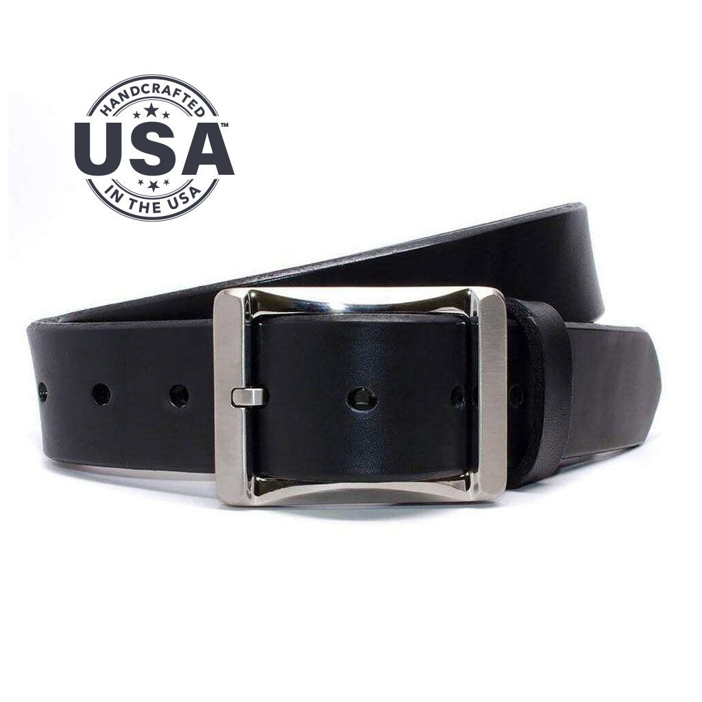 Nickel Free Belt - AJ's Gun Belt By Nickel Smart® |  Made with genuine black leather in USA