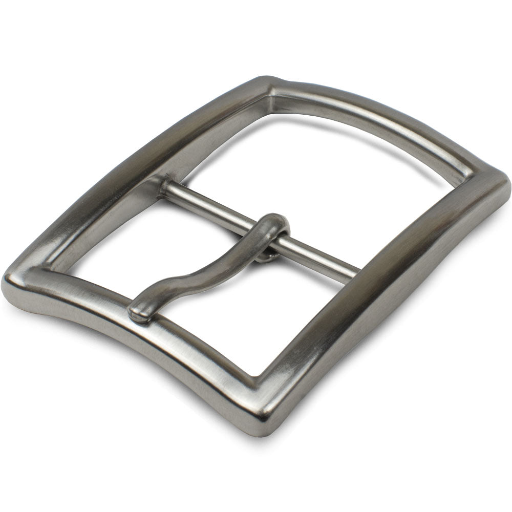 Titanium Center Bar Dress Buckle 1⅜ inch by Nickel Smart. Polished finish pure titanium belt buckle