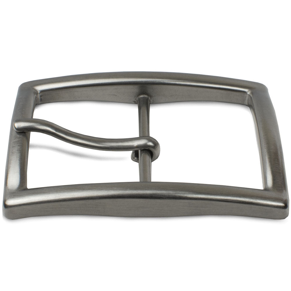 Titanium Center Bar Dress Buckle. Hypoallergenic buckle, rectangular with rounded edges, single pin