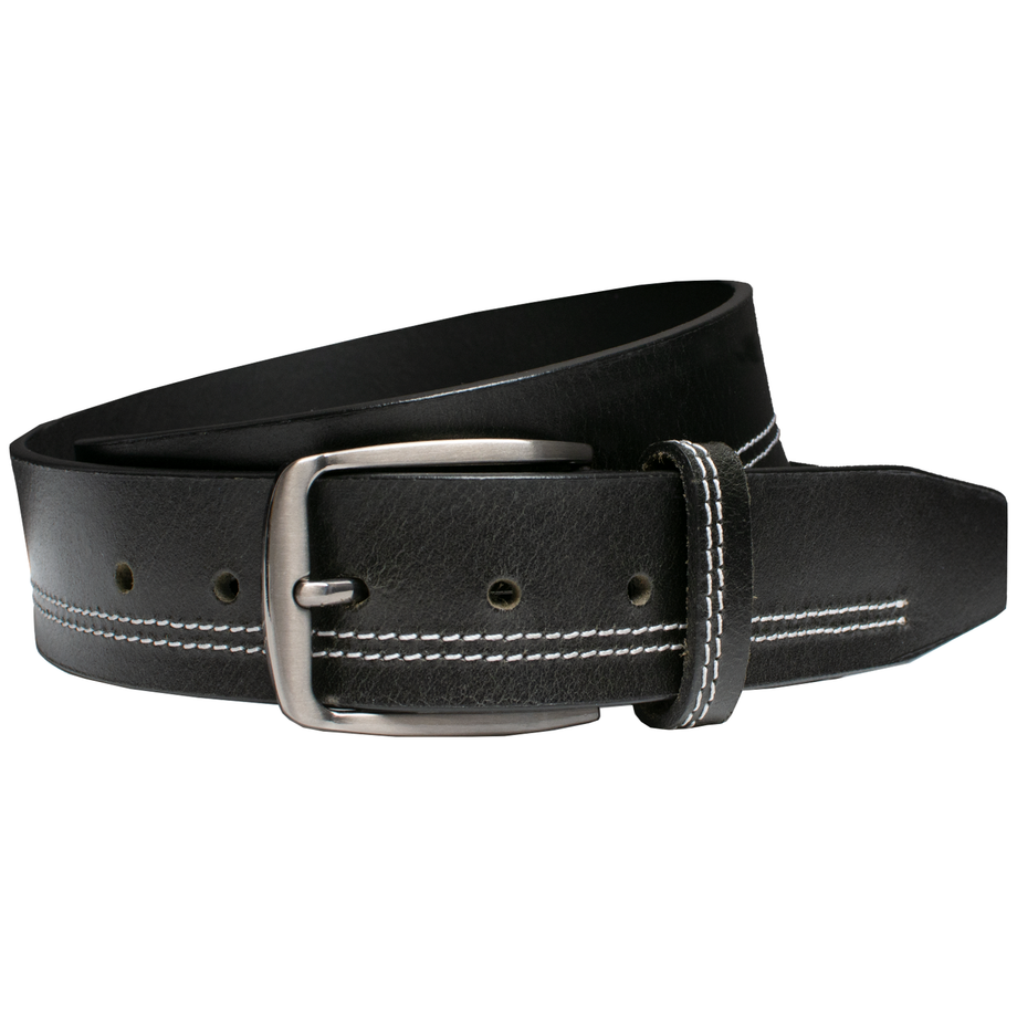 Millennial Black Leather Belt (Stitched) by Nickel Zero®