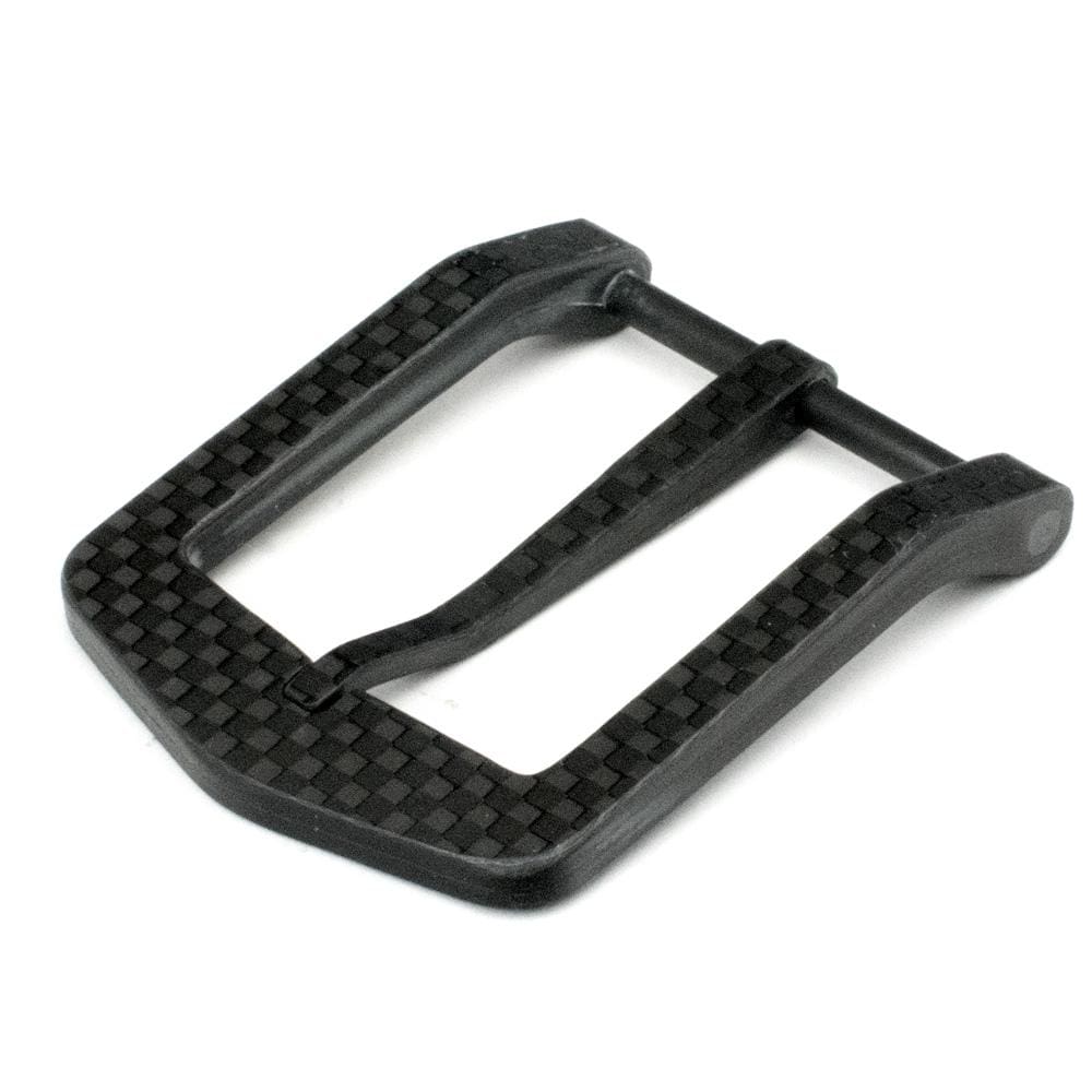 Black Carbon Fiber Pin Buckle 4.0 By Nickel Smart, 1.25 inches, metal free, TSA Friendly