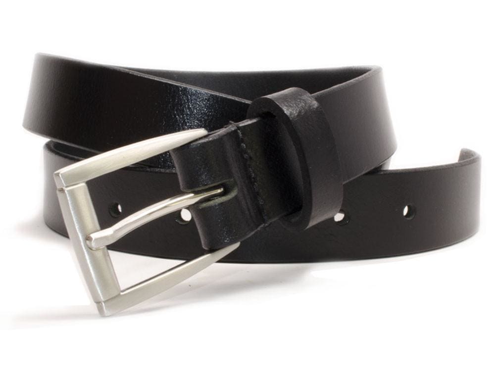 Child's Smoky Mountain Belt (Black) by Nickel Smart. Compact silver-tone buckle, sleek black strap