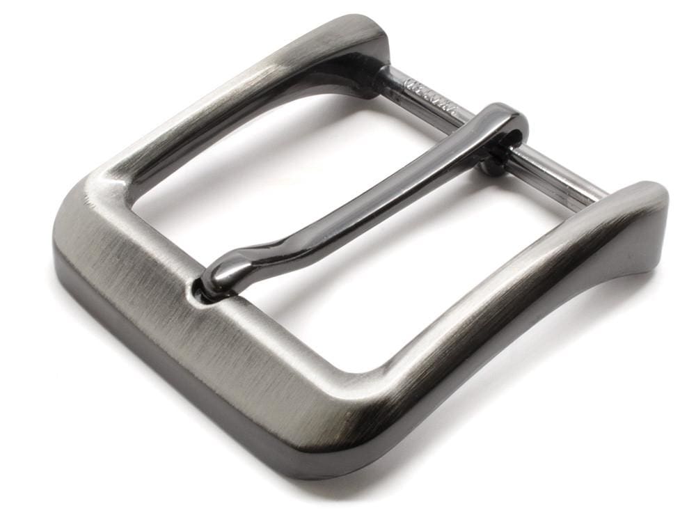 Gunmetal Gray Casual Buckle by Nickel Smart. Dark gray zinc alloy buckle, single pin, classic design