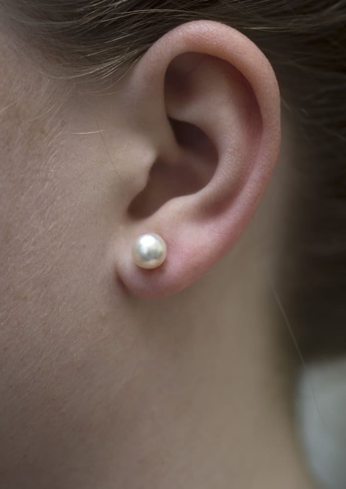 White Pearl Post Earrings By Nickel Smart®  7 mm pearl. manmade. hypoallergenic