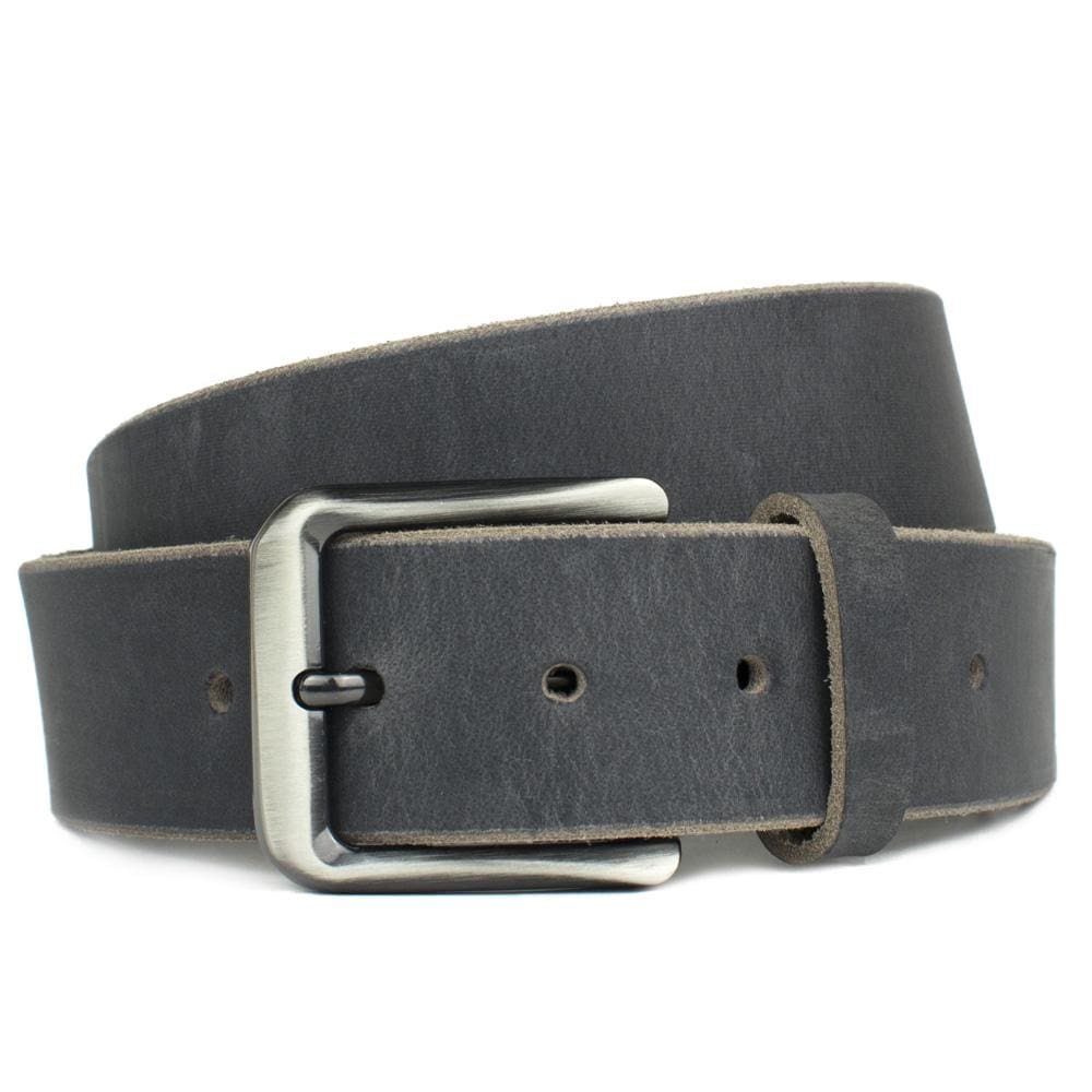 Smoky Mountain Distressed Leather Belt. Casually styled zinc alloy buckle, square with round corners
