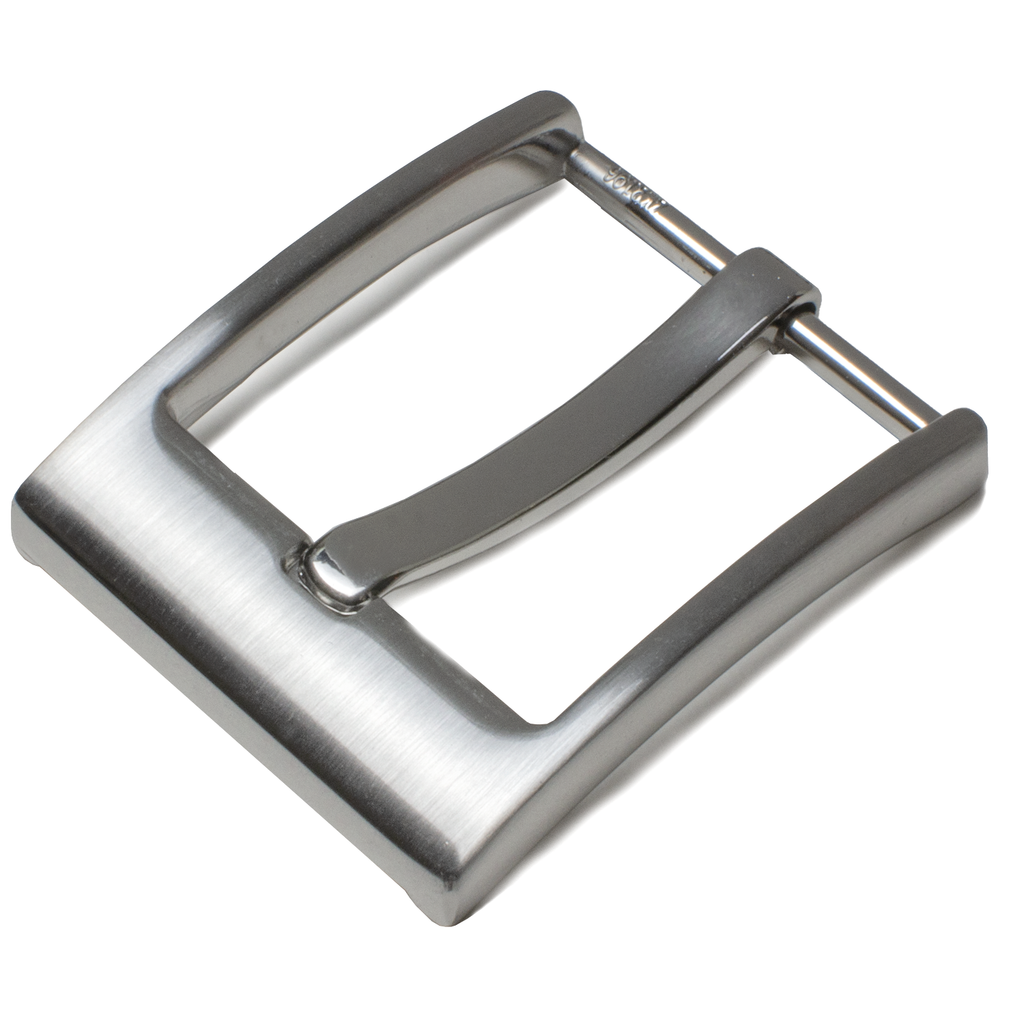 Square Wide Pin Buckle by Nickel Smart. Nickel-free zinc alloy, brushed face and polished pin