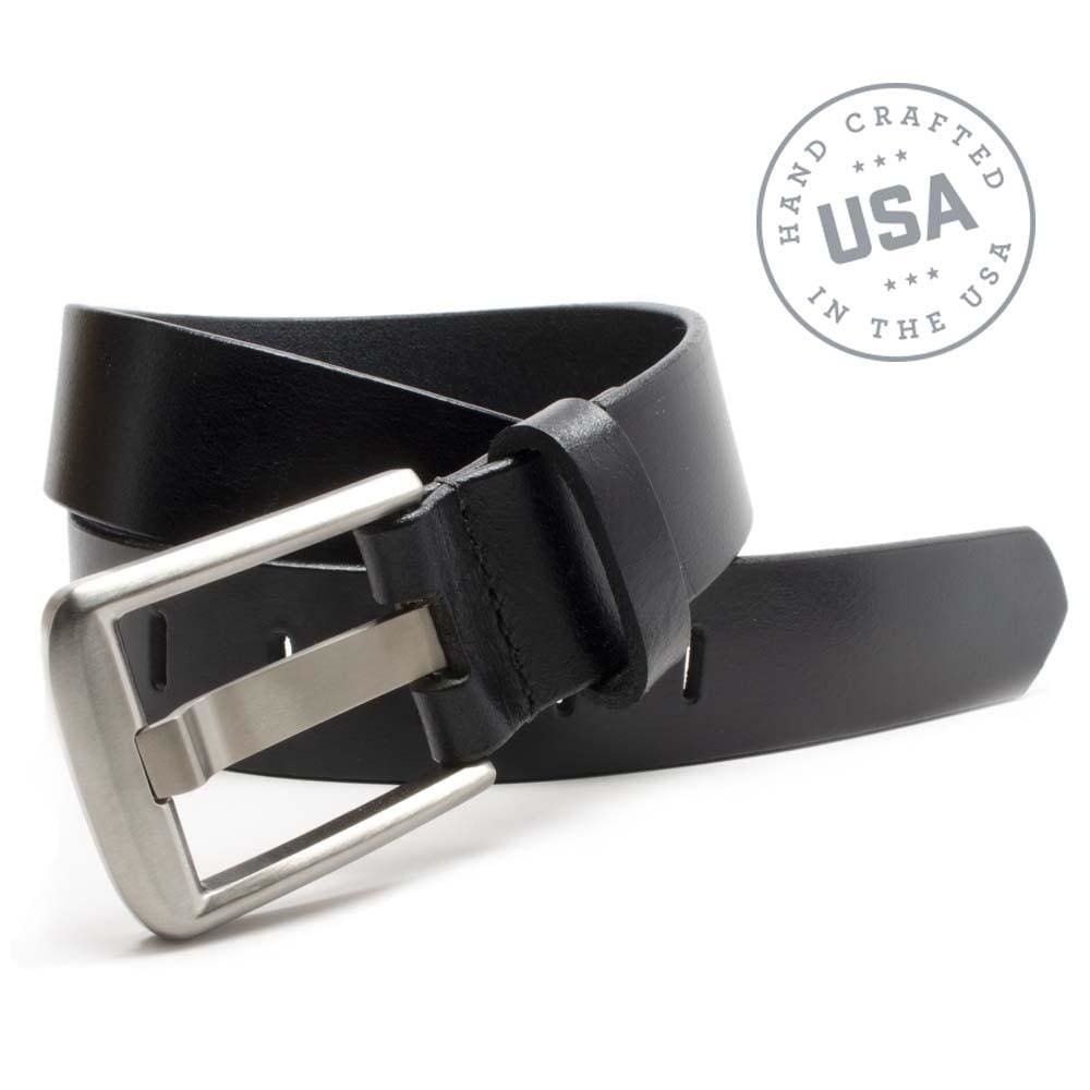 Titanium Wide Pin Black Leather Belt by Nickel Smart® | Work Belt ...