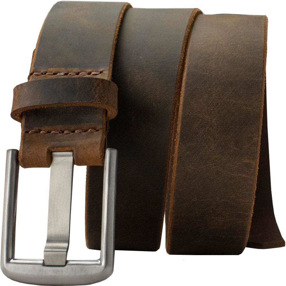 Genuine Braided Brown Dress Belt Leather Handmade in USA