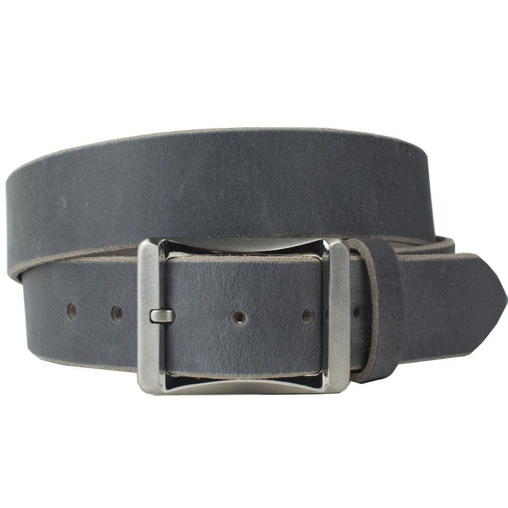 Gray Distressed Leather Work Belt | Genuine Leather | Titanium Buckle ...