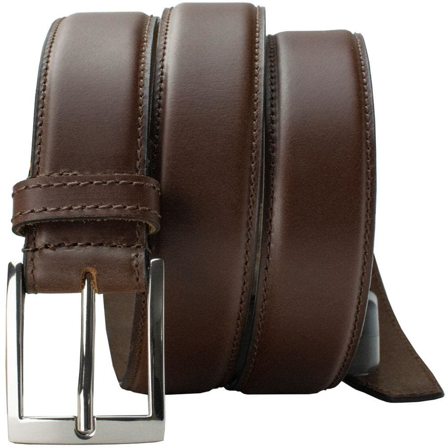 Uptown Brown Leather Belt by Nickel Smart®