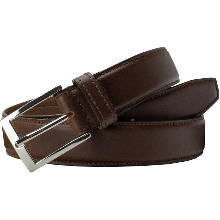 Uptown Brown Leather Belt by Nickel Smart®